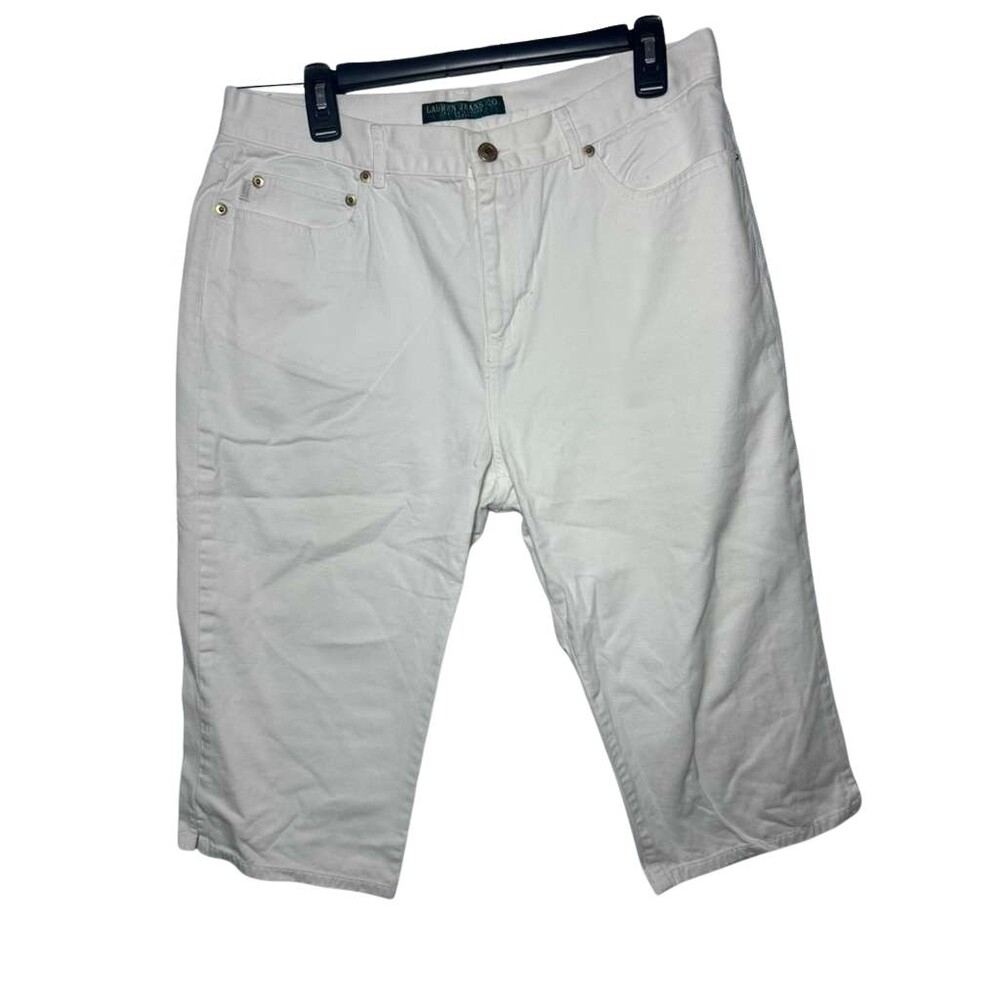 Lauren Jeans Co Ralph Lauren Capri Pants Women's Size 14P White Cropped